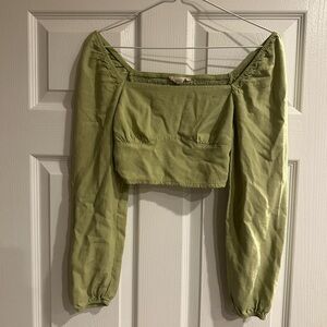 La Hearts Green Crop Top